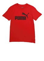 Boys Puma Crew Neck Graphic T Shirt, Red, Size 10-12