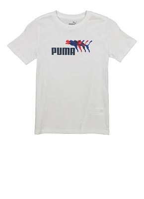 Boys Puma Logo Graphic Tee, White,