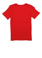 Boys Puma Short Sleeve Crew Neck T Shirt, Red,