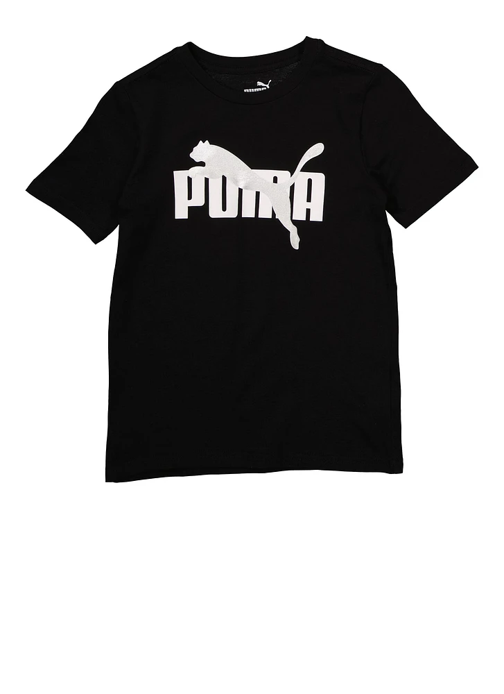 Boys Puma Foil Screen Graphic Tee, Black, Size 8