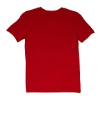 Boys Puma Logo Crew Neck Graphic T Shirt, Red,