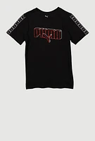 Boys Puma Logo Graphic Print Tee, Black,