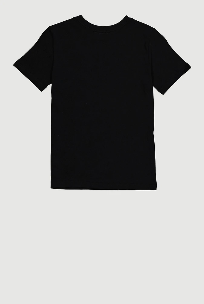 Boys Puma Graphic Print Tee, Black, Size XL