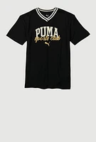 Boys Puma Sports Club T Shirt, Black, Size 8