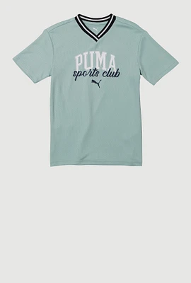 Boys Puma Sports Club Graphic Tee, Green, Size 18-20