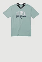 Boys Puma Sports Club Graphic Tee, Green, Size 18-20