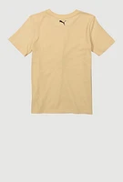 Boys Puma Logo Graphic Print Tee with Socks, Beige, Size L