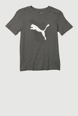 Boys Puma Marled Tee, Grey, Size M