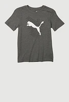 Boys Puma Marled Tee, Grey, Size M