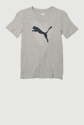 Boys Puma Marled T Shirt, Grey, Size 10-12