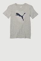 Boys Puma Marled T Shirt, Grey, Size 10-12