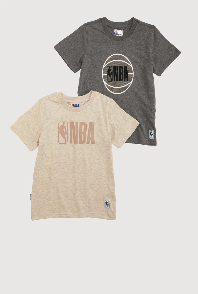 Boys Marled NBA Graphic Tees 2 Pack, Multi,