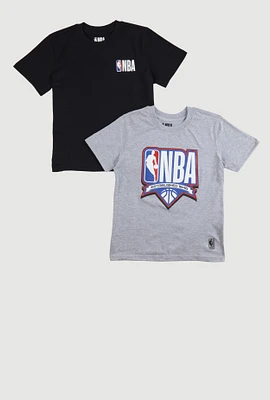 Boys NBA Logo Graphic Tees 2 Pack, Multi,