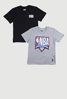 Boys NBA Logo Graphic Tees 2 Pack, Multi,