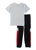 Little Boys Fresh Crew Neck Tee and Joggers Set, Multi, Size 4