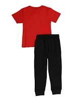 Little Boys Legend Graphic Tee and Joggers, Red, Size 4