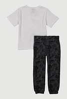 Little Boys Mamas Boy Bear Tee and Sweatpants, Multi, Size 4