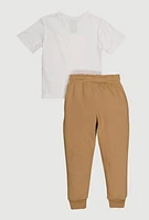 Little Boys Coolest Bear Ever Tee and Joggers, Multi, Size 5-6