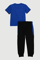 Little Boys Strong Graphic Tee and Joggers,