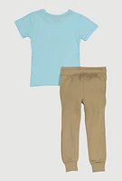 Little Boys Future Legend Graphic Tee and Joggers, Blue, Size 5