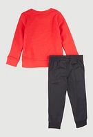 Little Boys Puma Graphic Print Sweatshirt and Joggers, Red, Size 7