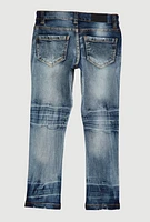 Little Boys Patch and Repair Distressed Slim Jeans, Blue, Size 5