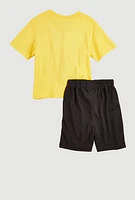 Little Boys Paw Patrol Graphic Tee and Mesh Shorts, Yellow, Size 6
