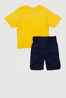 Little Boys Bluey Graphic Tee and Mesh Shorts, Yellow,