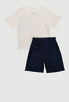 Little Boys Sonic The Hedgehog Graphic Tee and Mesh Shorts, Multi, Size 6