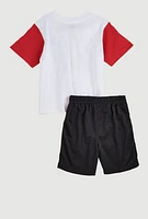 Little Boys Go Spidey Graphic Tee and Mesh Shorts, Multi, Size 5