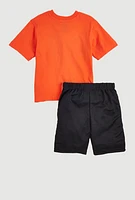 Little Boys Spider-Man Graphic Tee and Jersey Mesh Shorts, Multi, Size 5