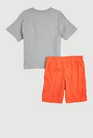 Little Boys Spider-Man Graphic Tee and Mesh Shorts, Multi, Size 6