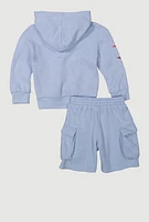 Little Boys GOAT Graphic Hooded Sweatshirt and Shorts,