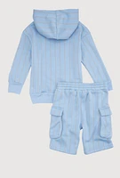 Little Boys Just Did It Striped Hoodie and Cargo Sweatshorts, Multi, Size 7