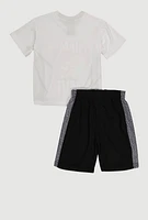 Little Boys All Season Champs League MVP Tee and Shorts, Multi, Size 4