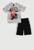 Little Boys Living Legend Bear Tee and Shorts, Multi, Size 7
