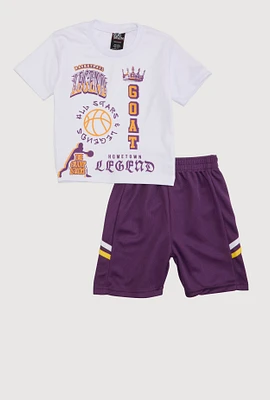 Little Boys Basketball Legend Graphic Tee and Shorts, Multi, Size 4