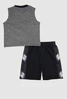 Little Boys The Hype Is Real Muscle Tee and Shorts, Multi, Size 7