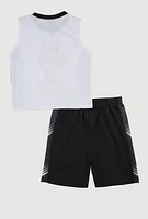 Little Boys The Hype Is Real Muscle Tee and Shorts, Multi,