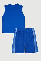 Little Boys Legends Tank Top and Shorts, Blue, Size 5-6