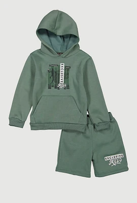 Little Boys Exclusive Skills Hoodie and Sweatshorts, Green, Size 4