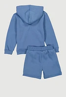 Little Boys Fresh Graphic Sweatshirt and Sweatshorts, Blue, Size 4