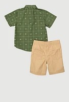 Little Boys Printed Pattern Shirt and Shorts, Multi, Size 4