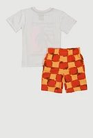 Little Boys Chase Your Dreams Graphic Tee and Shorts, Multi, Size 7
