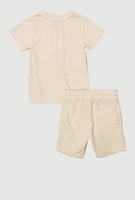 Little Boys Humble T Shirt and Shorts, Beige, Size 4