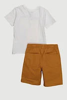 Little Boys Born To Be King Graphic Tee and Shorts, Multi, Size 6