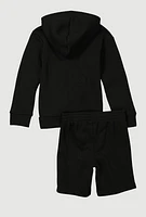 Little Boys Puma Hooded Sweatshirt and Sweatshorts, Black, Size 6