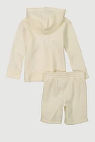 Little Boys Puma Graphic Hooded Sweatshirt and Sweatshorts, Beige,