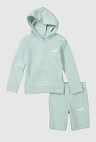 Little Boys Puma Graphic Hoodie and Sweatshorts, Green, Size 6