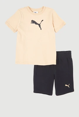 Little Boys Puma Graphic Tee and Shorts, Multi, Size 5